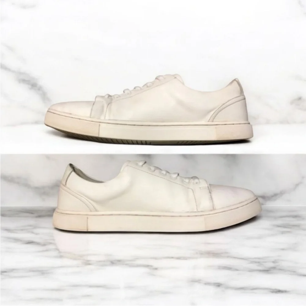 JOIE “Harvard” Vegan Leather Lace-up Sneakers in White Size 10